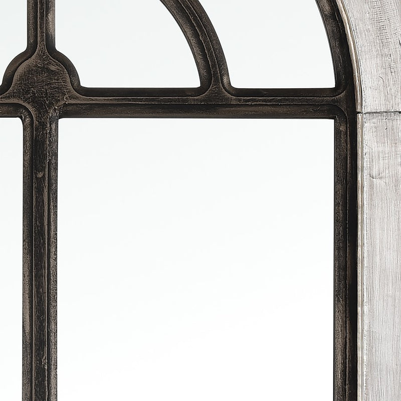 Atlas Lighting Upland 25in Whitewash Transitional Wall Mirror | Wood & Metal Frame | Entryway & Bedroom Accent | 25 x 1 x 50 in | Model MI11084-01