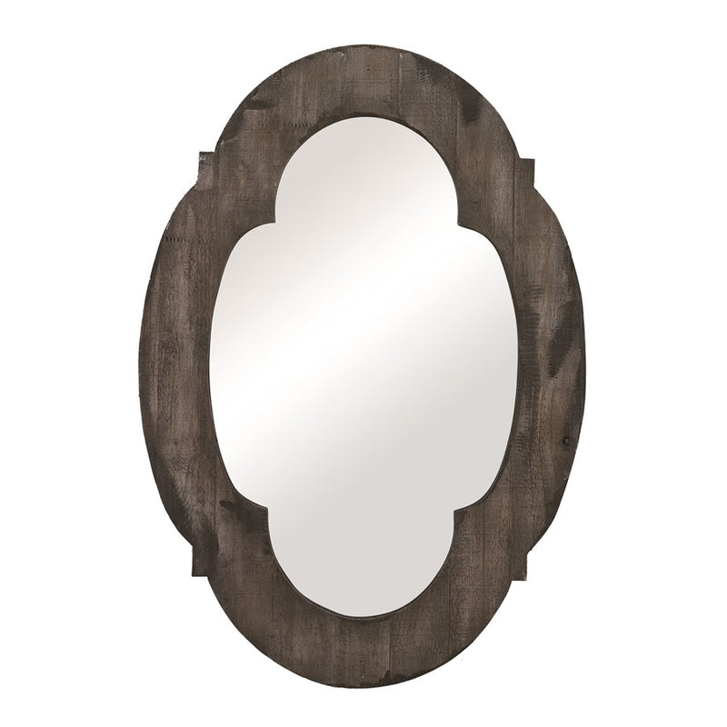 Atlas Lighting Wood Framed 19in W x 28in H Wall Mirror | Traditional Aged Gray Solid Wood Frame | Entryway & Living Room Accent | Model MI11091-01