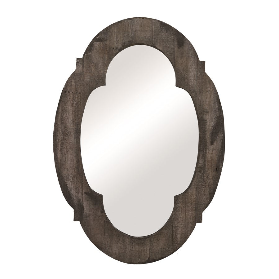 Atlas Lighting Wood Framed Wall Mirror, Aged Gray
