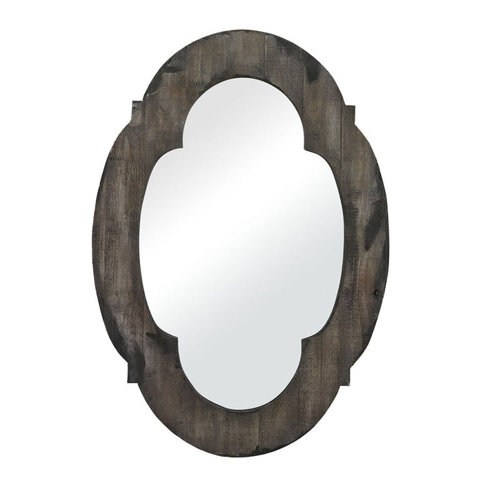 Atlas Lighting Wood Framed Wall Mirror, Aged Gray
