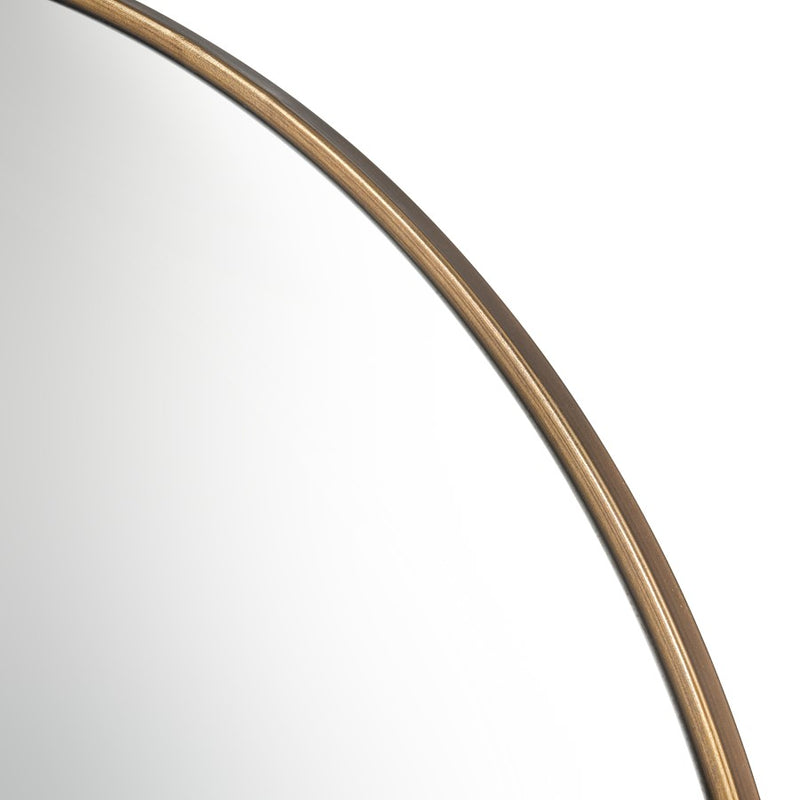 Atlas Lighting Delk 35.5in Round Wall Mirror | Transitional Brass Metal Frame | Entryway & Powder Room Accent | Model MI11092-01