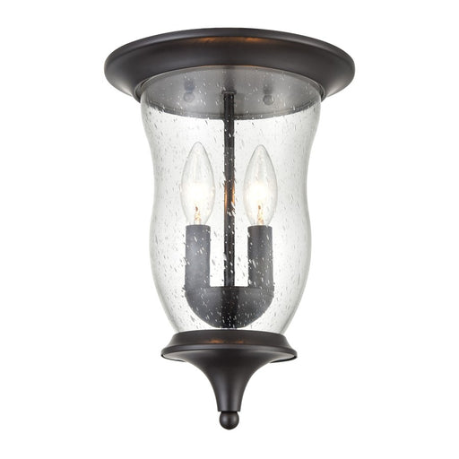 Atlas Lighting Trinity 9''W 2Lt Outdoor Flush Mount, Bronze/Clear - OL11011-BZ