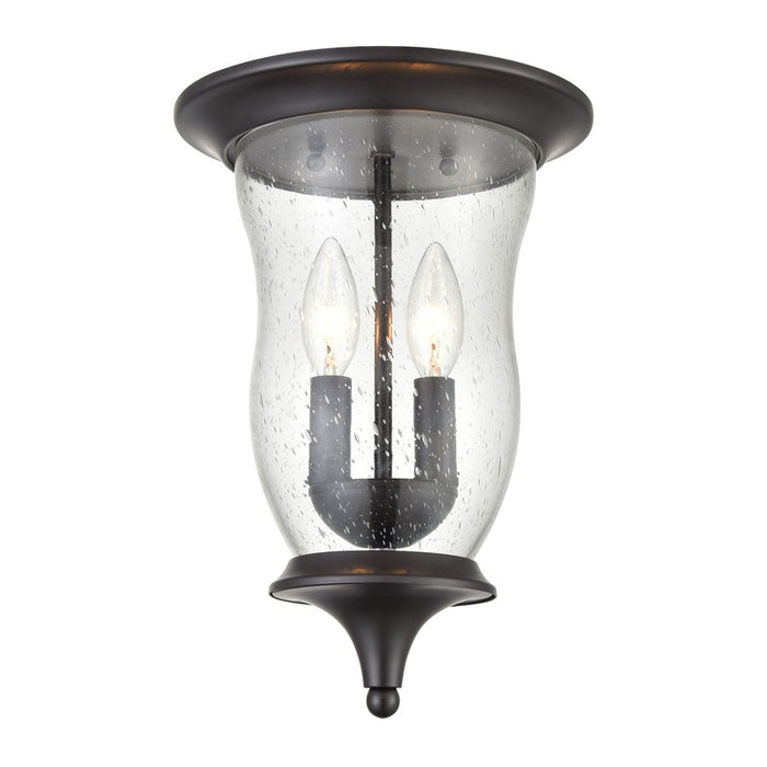 Atlas Lighting Trinity 9''W 2Lt Outdoor Flush Mount, Bronze/Clear - OL11011-BZ