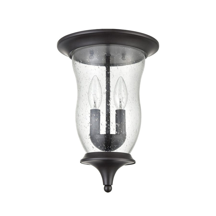 Atlas Lighting Trinity 9''W 2Lt Outdoor Flush Mount, Bronze/Clear