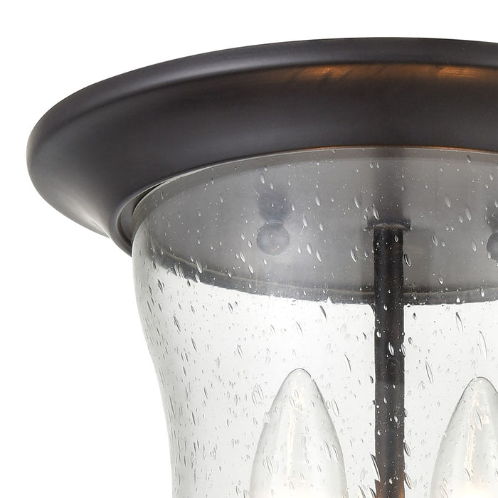 Atlas Lighting Trinity 9''W 2Lt Outdoor Flush Mount, Bronze/Clear