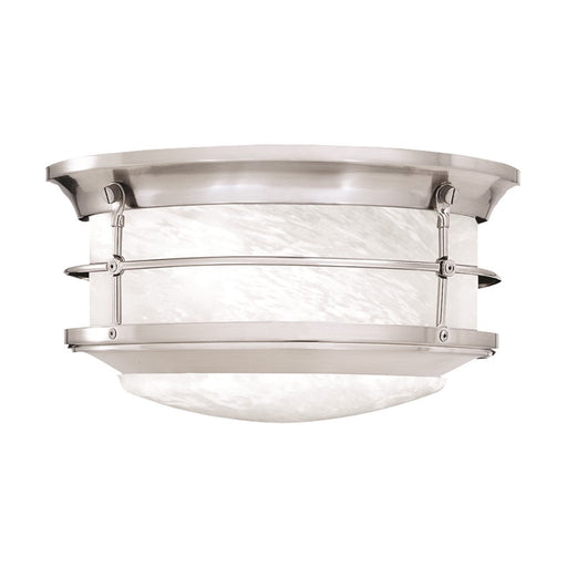Atlas Lighting Verglas 11.25''W 2Lt Outdoor Flush, Nickel/White - OL11012-NK