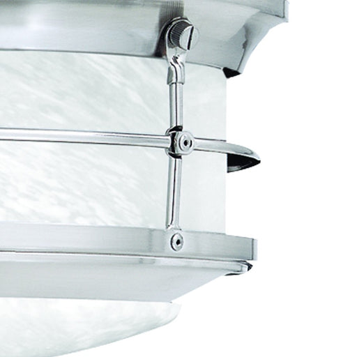 Atlas Lighting Verglas 11.25''W 2Lt Outdoor Flush, Nickel/White