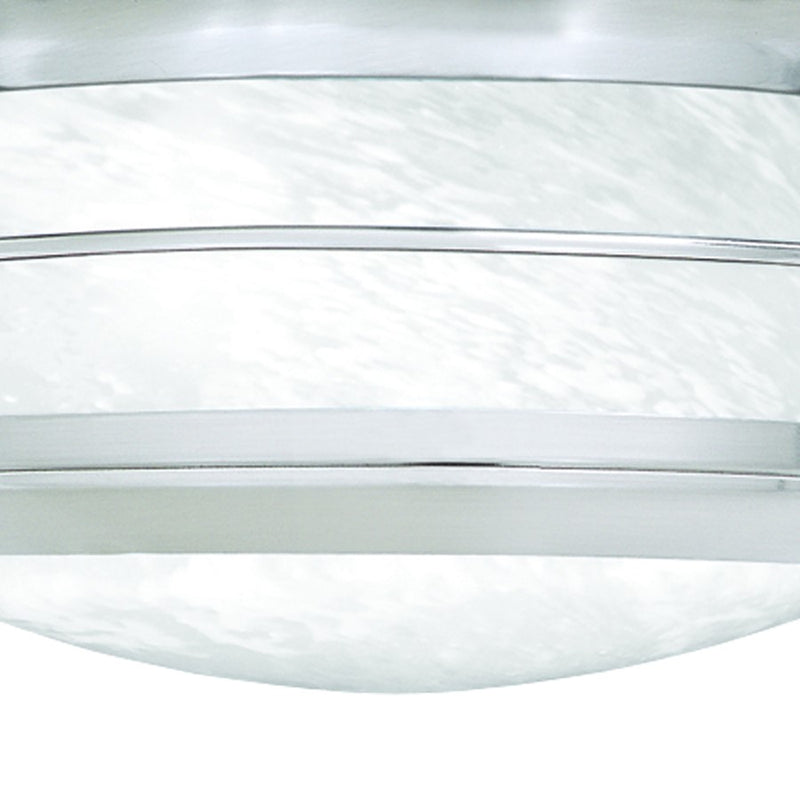Atlas Lighting Verglas 11.25''W 2Lt Outdoor Flush, Nickel/White
