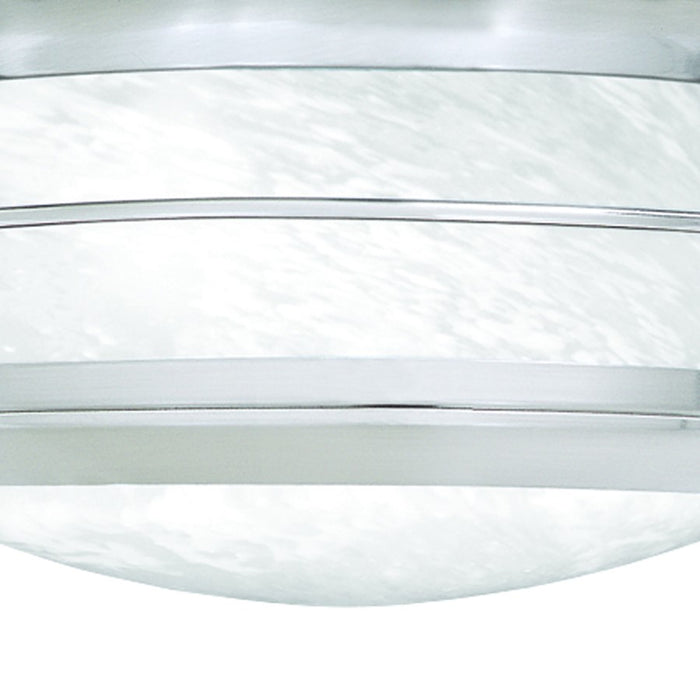 Atlas Lighting Verglas 11.25''W 2Lt Outdoor Flush, Nickel/White