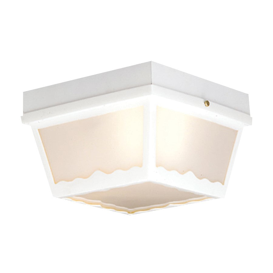 Atlas Lighting Wavy 10'' Wide 2Lt Outdoor Flush Mount, White/White