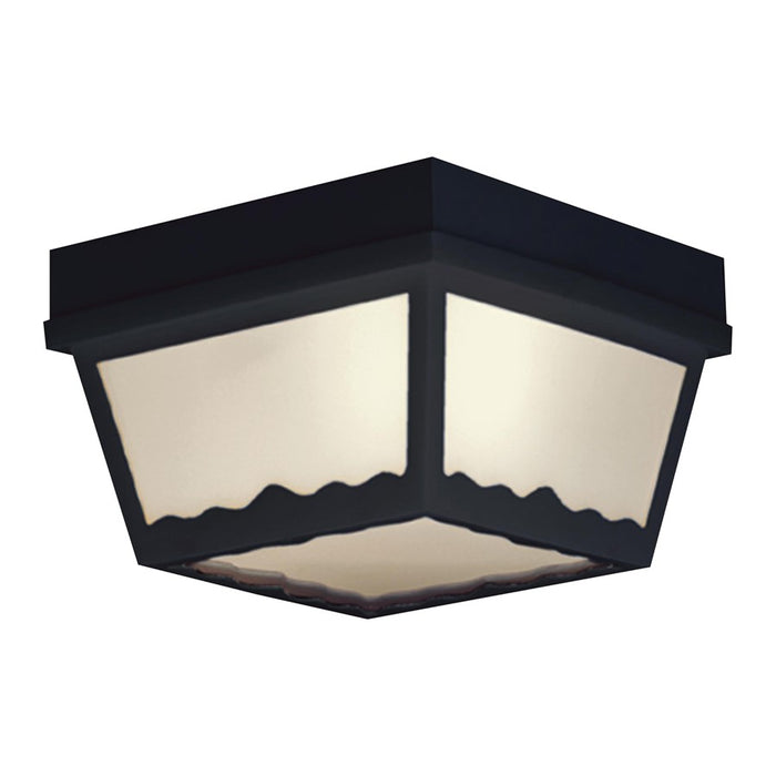 Atlas Lighting Wavy 8'' Wide 1Lt Outdoor Flush Mount, Black/White - OL11014-BK