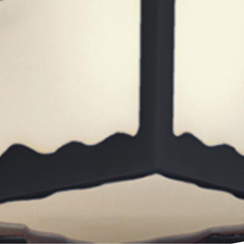 Atlas Lighting Wavy 8in 1-Light Outdoor Flush Mount | Traditional Black and White Glass | Covered Patio & Entryway | 8 x 8 x 5 in | Model OL11014-BK