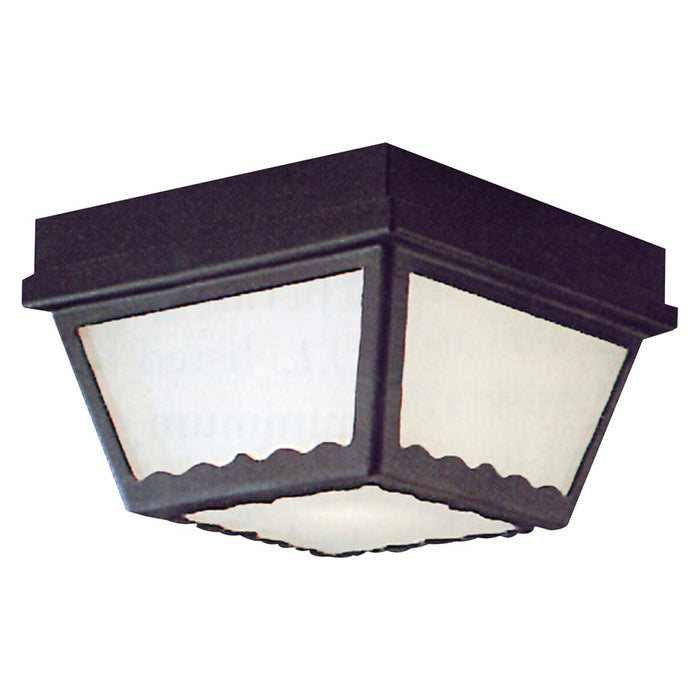 Atlas Lighting Wavy 9.5'' Wide 2Lt Outdoor Flush Mount, Black/White