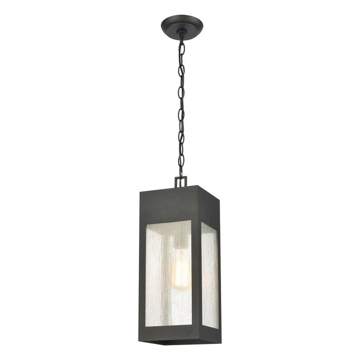Atlas Lighting Angus 7'' Wide 1Lt Outdoor Pendant, Charcoal/Clear