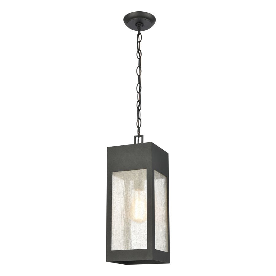 Atlas Lighting Angus 7'' Wide 1Lt Outdoor Pendant, Charcoal/Clear