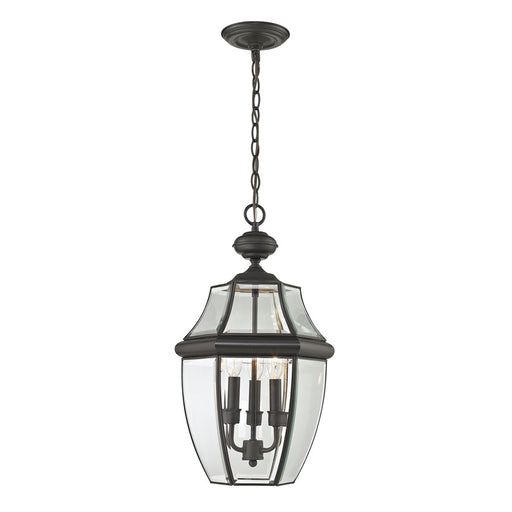Atlas Lighting Ashford 12'' Wide 3Lt Outdoor Pendant, Bronze/Clear
