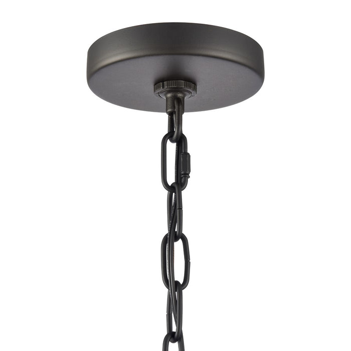 Atlas Lighting Augusta 7'' Wide 1Lt Outdoor Pendant, Black/Clear