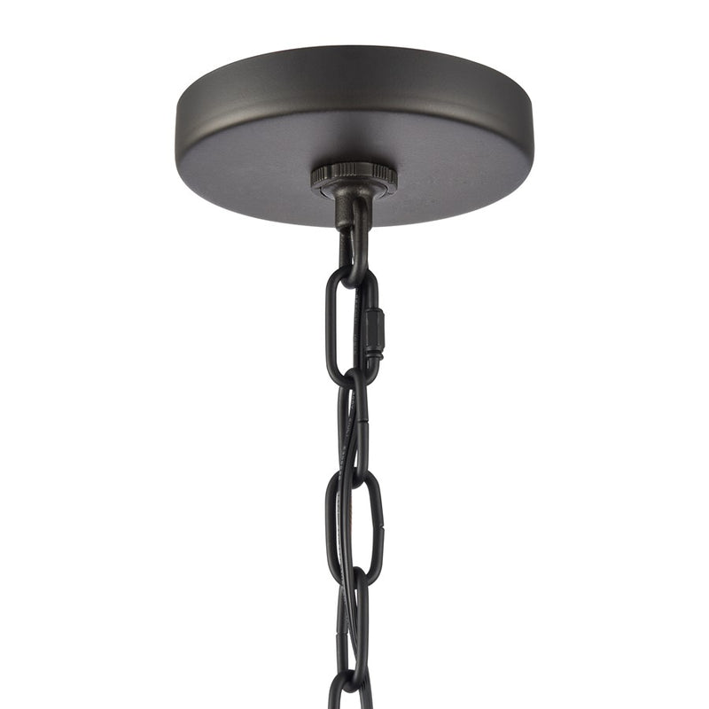 Atlas Lighting Augusta 7in 1-Light Outdoor Pendant | Transitional Matte Black and Clear Glass | Covered Patio & Entryway | Model OL11019-BK