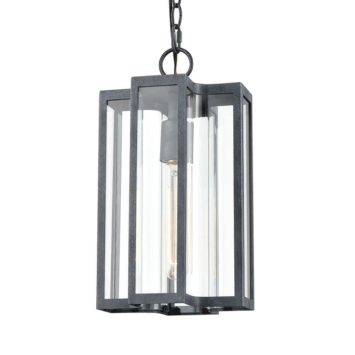 Atlas Lighting Bianca 8'' Wide 1Lt Outdoor Pendant, Aged Zinc/Clear