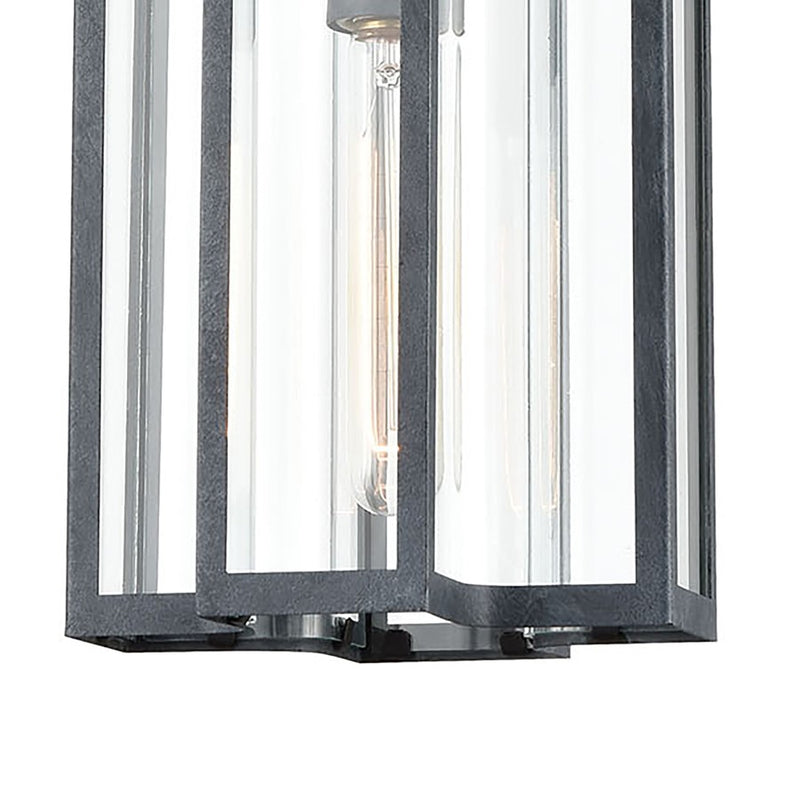 Atlas Lighting Bianca 8in 1-Light Outdoor Pendant | Transitional Aged Zinc and Clear Glass | Covered Patio & Entryway | Model OL11020-GY