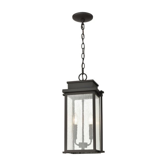 Atlas Lighting Braddock 10'' Wide 2Lt Outdoor Pendant, Bronze/Clear