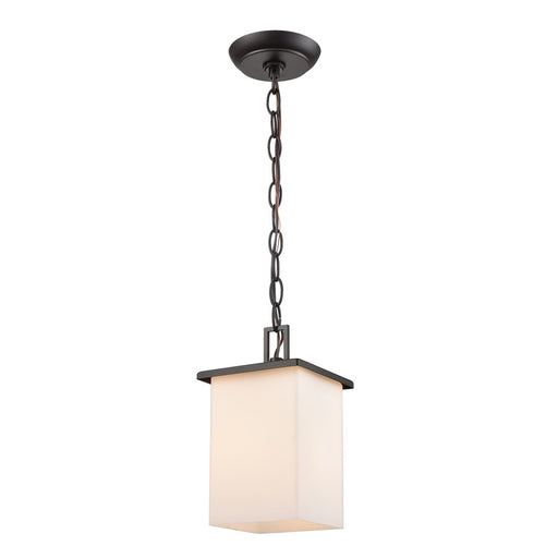 Atlas Lighting Broad Street 5.5''W 1Lt Outdoor Pendant, BZ/WH