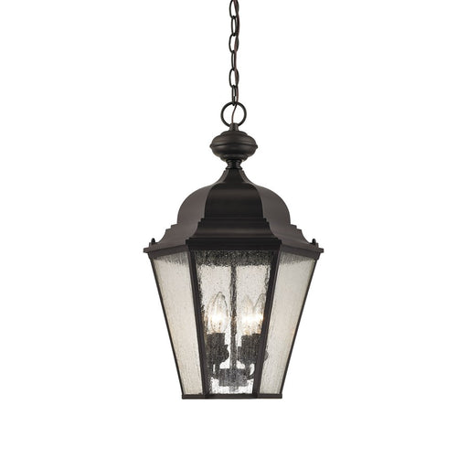 Atlas Lighting Cotswold 13'' Wide 4Lt Outdoor Pendant, Bronze/Clear
