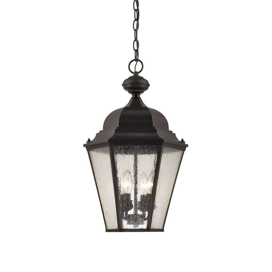 Atlas Lighting Cotswold 13'' Wide 4Lt Outdoor Pendant, Bronze/Clear