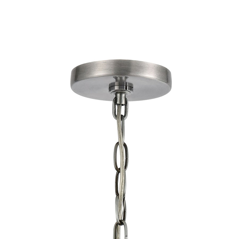 Atlas Lighting Crested Butte 9in 1-Light Outdoor Pendant | Transitional Antique Brushed Aluminum and Clear Glass | Covered Porch | Model OL11028-SV