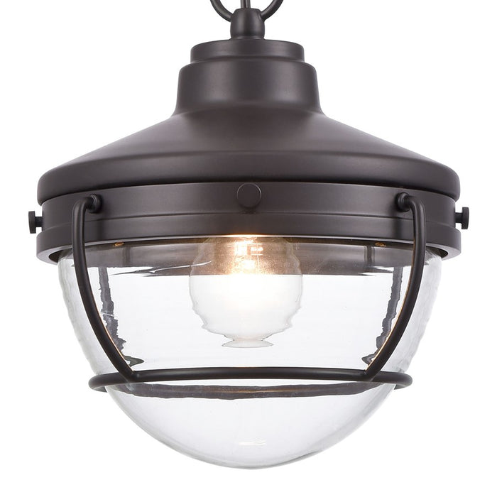 Atlas Lighting Eastport 9'' Wide 1Lt Outdoor Pendant, Bronze/Clear