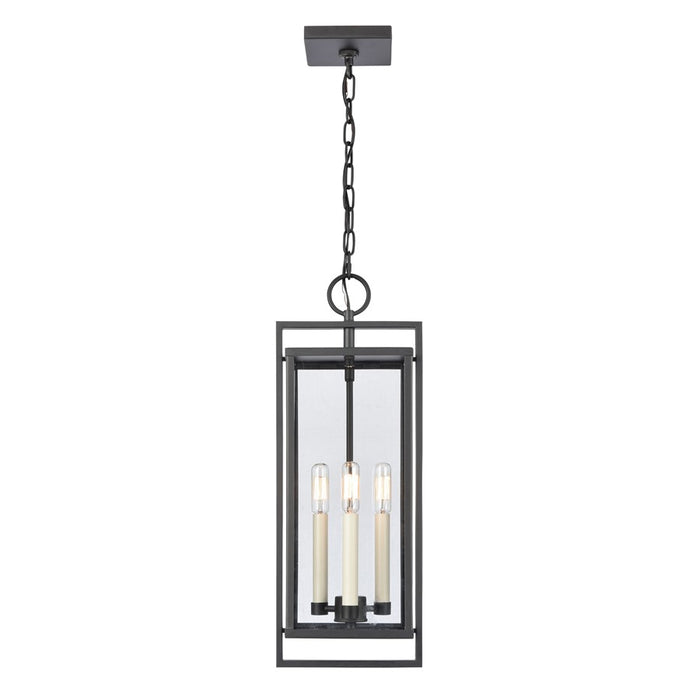Atlas Lighting Gladwyn 8.25'' Wide 3Lt Outdoor Pendant, Black/Clear