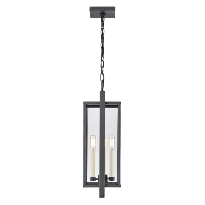Atlas Lighting Gladwyn 8.25'' Wide 3Lt Outdoor Pendant, Black/Clear