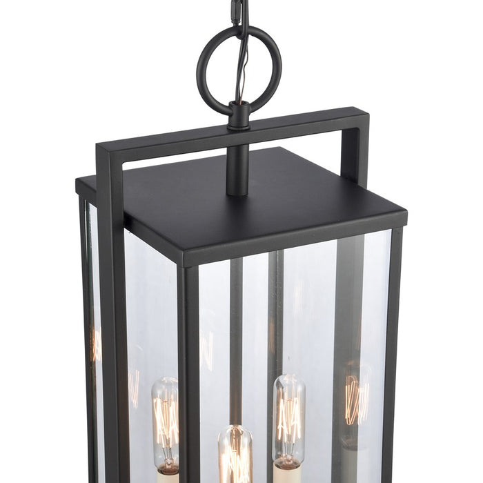 Atlas Lighting Gladwyn 8.25'' Wide 3Lt Outdoor Pendant, Black/Clear