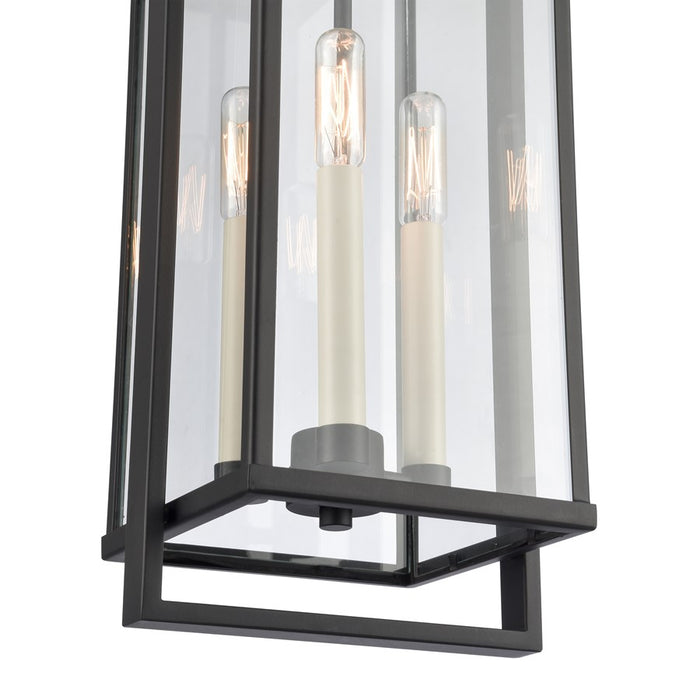 Atlas Lighting Gladwyn 8.25'' Wide 3Lt Outdoor Pendant, Black/Clear