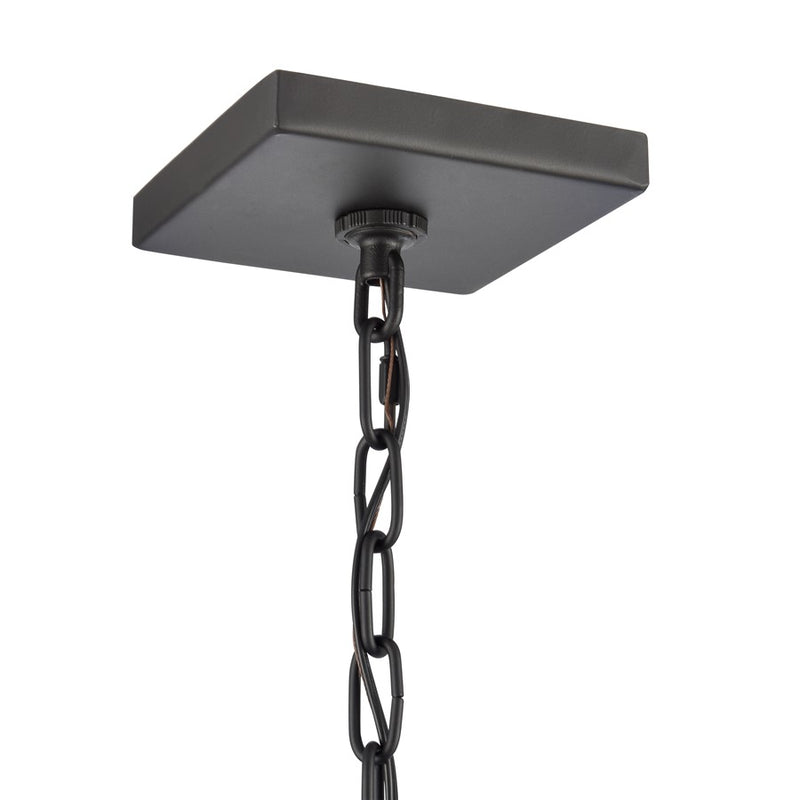 Atlas Lighting Gladwyn 8in 3-Light Outdoor Pendant | Transitional Matte Black and Clear Glass | Covered Porch & Entryway | Model OL11031-BK