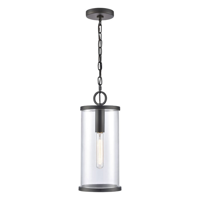 Atlas Lighting Hopkins 7.25'' Wide 1Lt Outdoor Pendant, Black/Clear