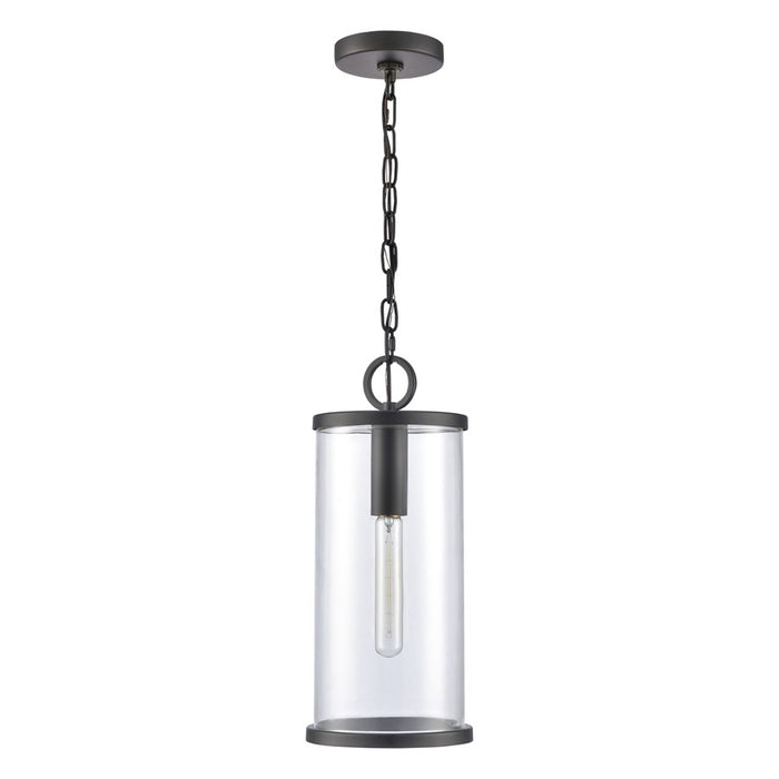 Atlas Lighting Hopkins 7.25'' Wide 1Lt Outdoor Pendant, Black/Clear