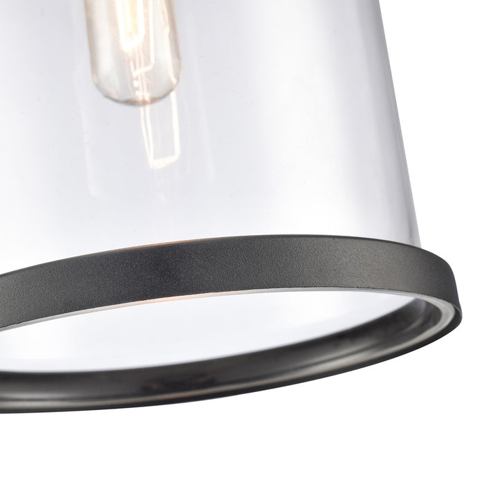 Atlas Lighting Hopkins 7.25'' Wide 1Lt Outdoor Pendant, Black/Clear