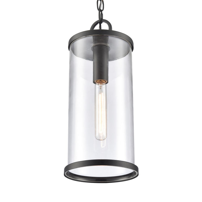 Atlas Lighting Hopkins 7.25'' Wide 1Lt Outdoor Pendant, Black/Clear