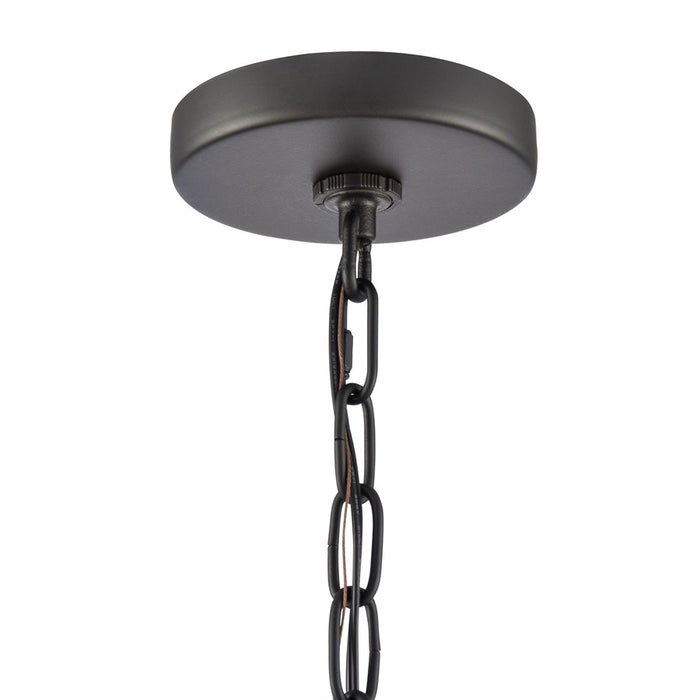 Atlas Lighting Hopkins 7.25'' Wide 1Lt Outdoor Pendant, Black/Clear