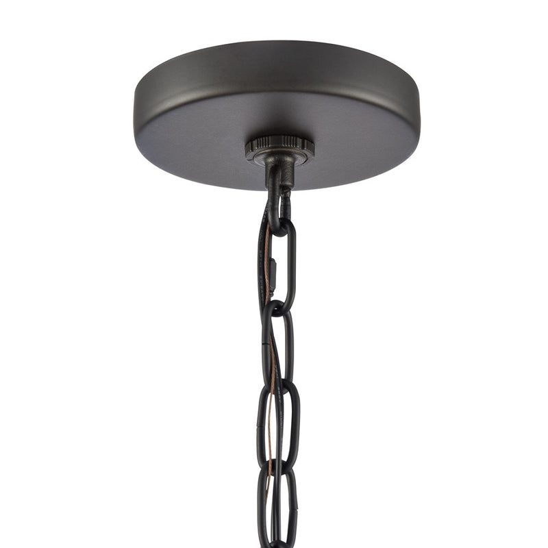 Atlas Lighting Hopkins 7in 1-Light Outdoor Pendant | Transitional Charcoal Black and Clear Glass | Covered Porch & Entryway | Model OL11032-BK