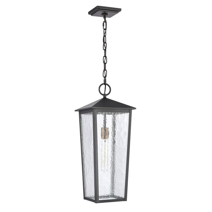 Atlas Lighting Marquis 9'' Wide 1Lt Outdoor Pendant, Black/Clear