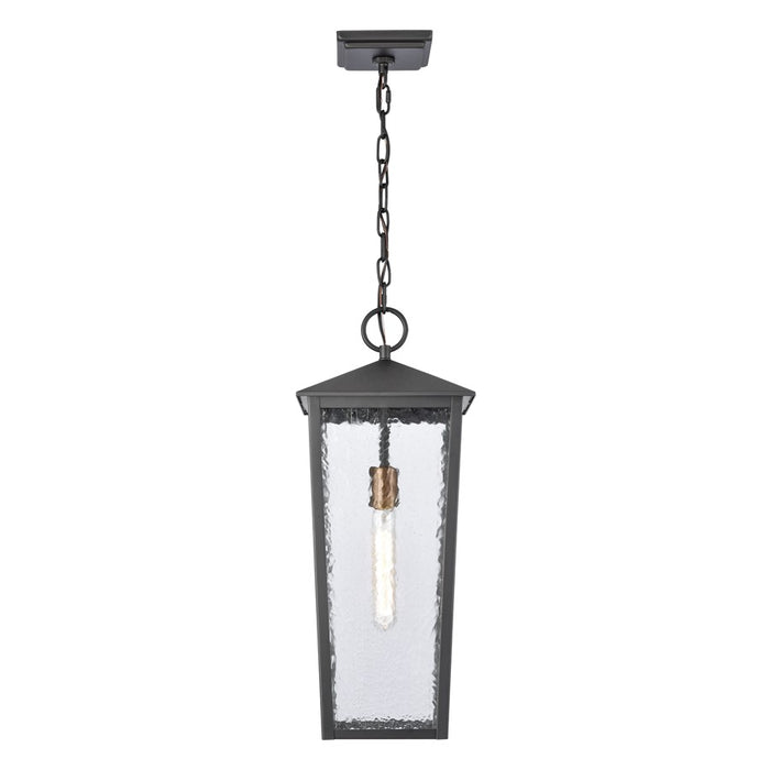 Atlas Lighting Marquis 9'' Wide 1Lt Outdoor Pendant, Black/Clear