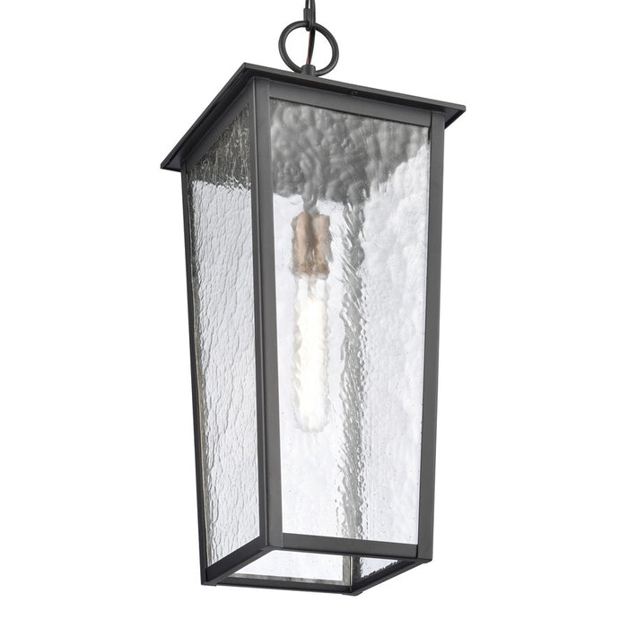 Atlas Lighting Marquis 9'' Wide 1Lt Outdoor Pendant, Black/Clear