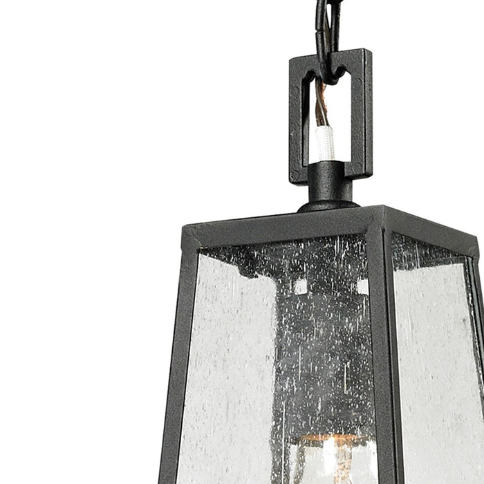 Atlas Lighting Meditterano 5''W 1Lt Outdoor Pendant, Black/Clear