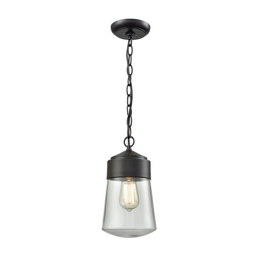 Atlas Lighting Mullen Gate 6''W 1Lt Outdoor Pendant, Bronze/Clear