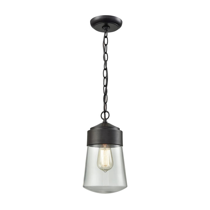 Atlas Lighting Mullen Gate 6''W 1Lt Outdoor Pendant, Bronze/Clear