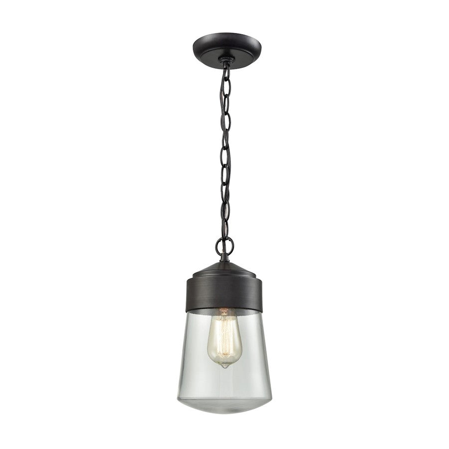 Atlas Lighting Mullen Gate 6''W 1Lt Outdoor Pendant, Bronze/Clear