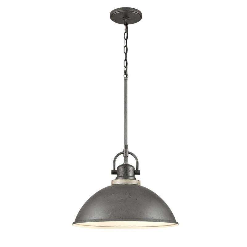 Atlas Lighting North Shore 18in 1-Light Outdoor Pendant | Industrial Iron and Palisade Gray Metal | Covered Patio & Entryway | Model OL11039-GY