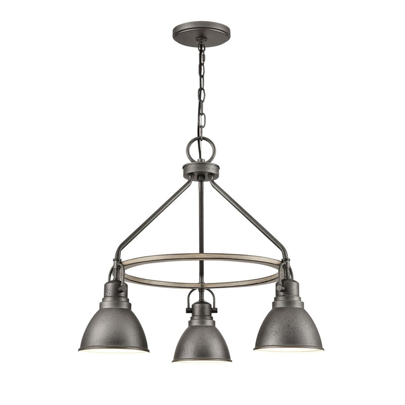 Atlas Lighting North Shore 24in 3-Light Outdoor Pendant | Industrial Iron and Palisade Gray Metal | Covered Patio & Dining Room | Model OL11040-GY